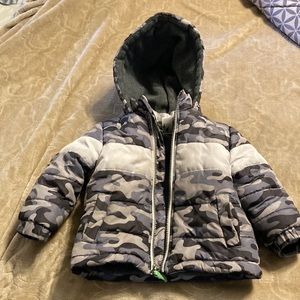 Grey Camo Hooded Coat 18mos